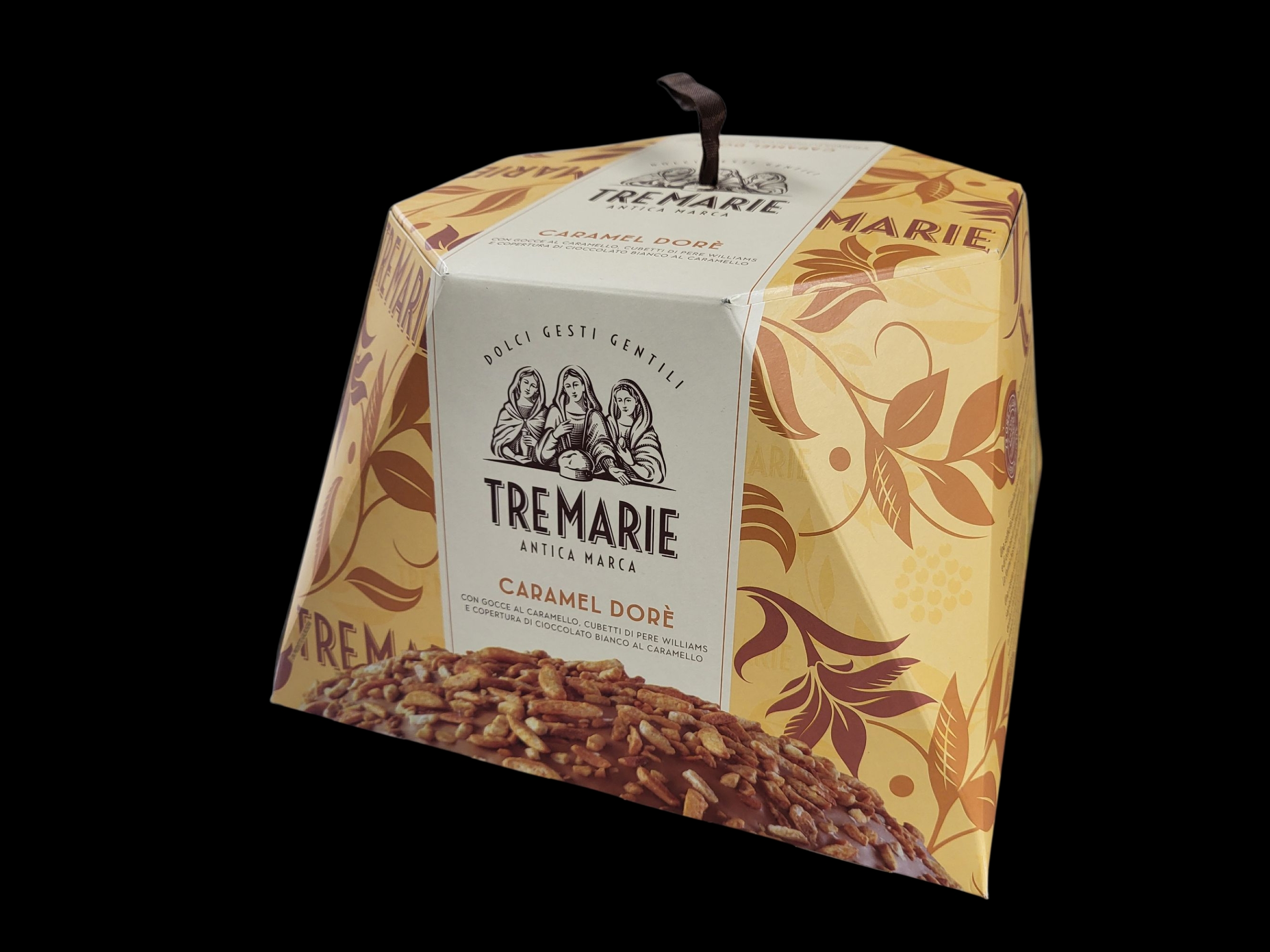 Itališkas pyragas „Tre Marie“ Panettone su kriaušėmis ir karamelės gabaliukais (1 kg)